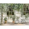 Framed Art-Kirkland's Home Dans La Ville Framed Canvas Art Print Green/White