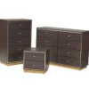 Dressers & Chests-Kirkland's Home Dark And Gold Wood 3-Pc. Dresser Set Brown