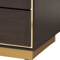 Dressers & Chests-Kirkland's Home Dark And Gold Wood 3-Pc. Dresser Set Brown