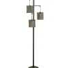 Floor Lamps-Kirkland's Home Dark Bronze And Rattan 3-Arm Floor Lamp Brown