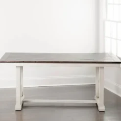 Dining Tables-Kirkland's Home Dark Brown And Ivory Jackson Dining Table Brown/Ivory