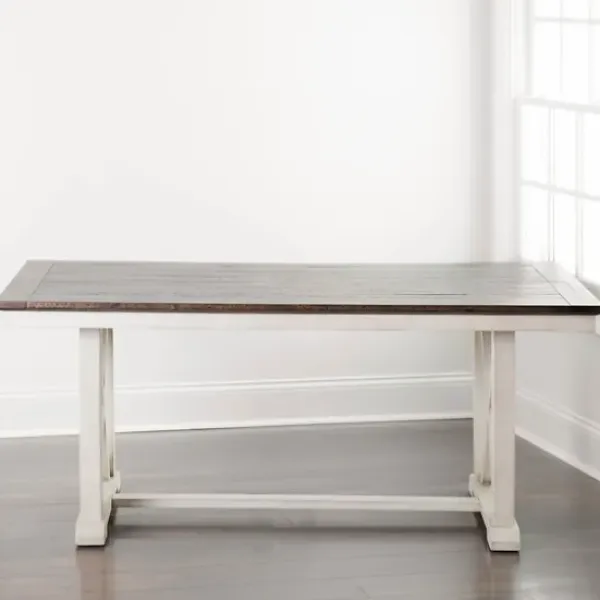Dining Tables-Kirkland's Home Dark Brown And Ivory Jackson Dining Table Brown/Ivory