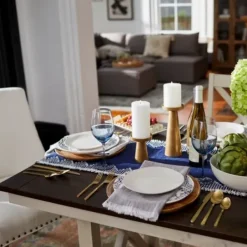 Dining Tables-Kirkland's Home Dark Brown And Ivory Jackson Dining Table Brown/Ivory