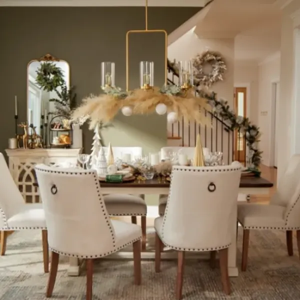 Dining Tables-Kirkland's Home Dark Brown And Ivory Jackson Dining Table Brown/Ivory