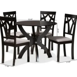 Dining Tables-Kirkland's Home Dark Brown Wood Tripod Table 5-Pc. Dining Set Gray