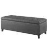 Benches & Ottomans-Kirkland's Home Dark Button Tufted Storage Bench Gray
