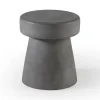 Accent & End Tables-Kirkland's Home Dark Concrete Sculpted Base Accent Table Gray