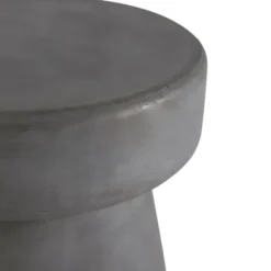 Accent & End Tables-Kirkland's Home Dark Concrete Sculpted Base Accent Table Gray