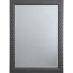 Decorative Mirrors-Kirkland's Home Dark Gray Wood Framed Beveled Edge Wall Mirror