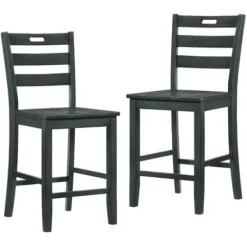 Bar Stools & Counter Height Stools-Kirkland's Home Dark Ladder Counter Stools, Set Of 2 Gray