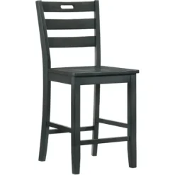 Bar Stools & Counter Height Stools-Kirkland's Home Dark Ladder Counter Stools, Set Of 2 Gray
