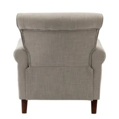 Accent Chairs-Kirkland's Home Dark Miriam Nailhead Trim Armchair Gray