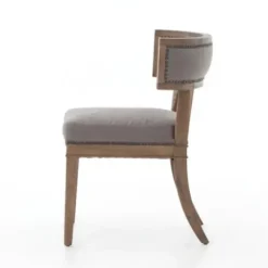 Dining Chairs-Kirkland's Home Dark Moon Canvas Upholstered Dining Chair Gray