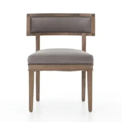 Dining Chairs-Kirkland's Home Dark Moon Canvas Upholstered Dining Chair Gray
