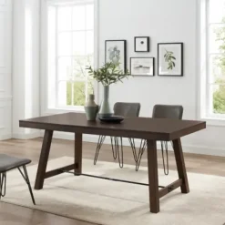 Dining Tables-Kirkland's Home Dark Oak Wood Rustic Dining Table