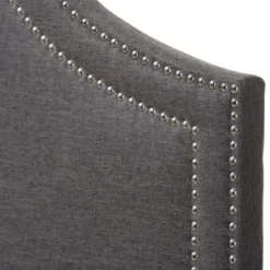 Beds & Headboards-Kirkland's Home Dark Scalloped Corner Queen Headboard Gray
