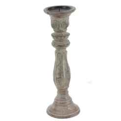 Candle Holders-Kirkland's Home Dark Stained Wood Candle Holders, Set Of 3 Gray