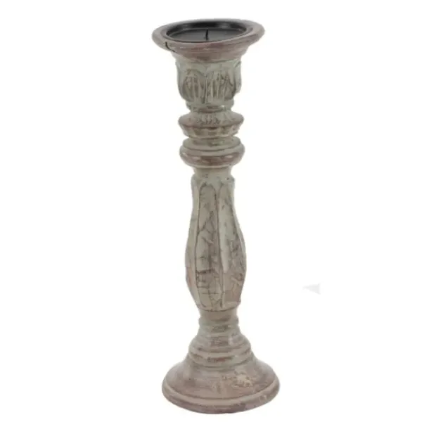 Candle Holders-Kirkland's Home Dark Stained Wood Candle Holders, Set Of 3 Gray