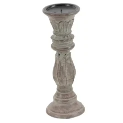 Candle Holders-Kirkland's Home Dark Stained Wood Candle Holders, Set Of 3 Gray
