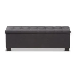 Entryway Furniture-Kirkland's Home Dark Tufted Contemporary Storage Bench Gray