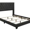Beds & Headboards-Kirkland's Home Dark Upholstered Button Tufted Wing Queen Bed Gray
