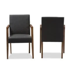Accent Chairs-Kirkland's Home Dark Upholstered Wooden Accent Chair Gray