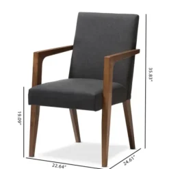 Accent Chairs-Kirkland's Home Dark Upholstered Wooden Accent Chair Gray
