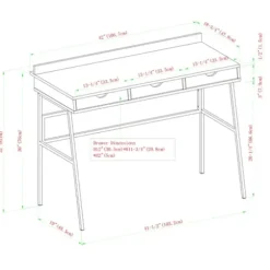 Office Furniture-Kirkland's Home Dark Walnut Angled 3-Drawer Desk