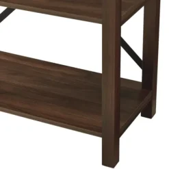 Bookshelves-Kirkland's Home Dark Walnut Farmhouse Metal Bookcase Brown