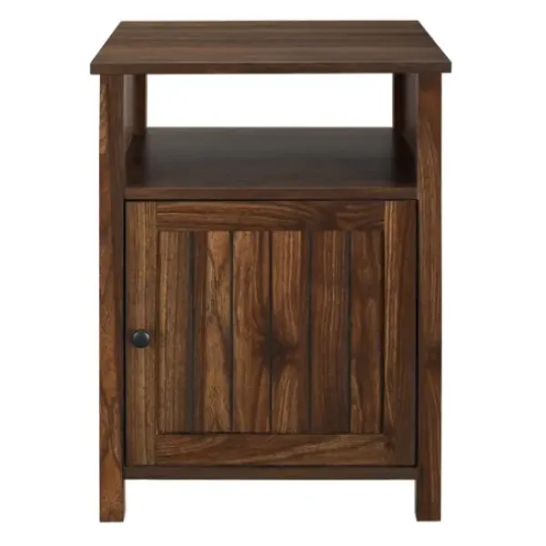 Accent & End Tables-Kirkland's Home Dark Walnut Grooved Door Side Table Brown