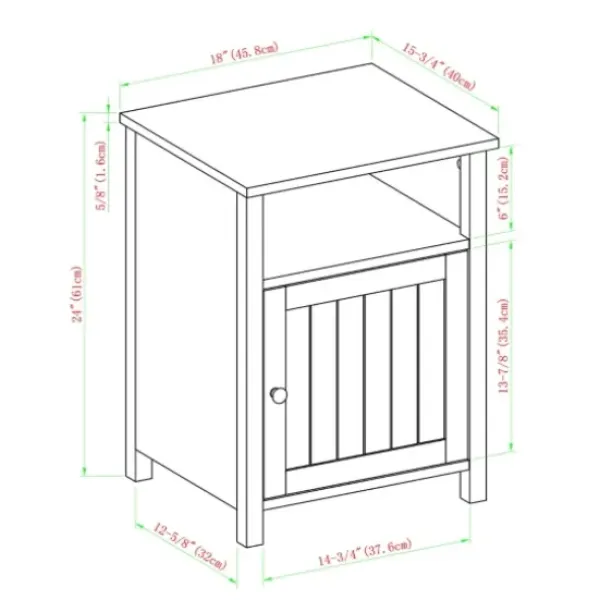 Accent & End Tables-Kirkland's Home Dark Walnut Grooved Door Side Table Brown