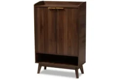 Entryway Furniture-Kirkland's Home Dark Walnut 5-Shelf Wooden Shoe Cabinet Brown