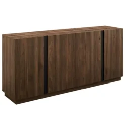 Cabinets & Sideboards-Kirkland's Home Dark Walnut Wood And Black Metal Sideboard