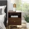 Nightstands-Kirkland's Home Dark Walnut Wood Open Cubby Nightstand Brown