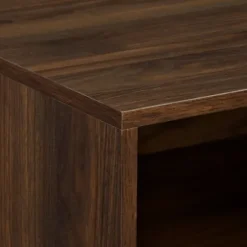 Nightstands-Kirkland's Home Dark Walnut Wood Open Cubby Nightstand Brown