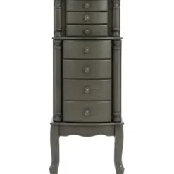 Dressers & Chests-Kirkland's Home Dark Wood Flip Top Armoire Gray