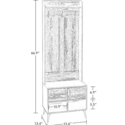 Entryway Furniture-Kirkland's Home Dark Wood Grain Hall Tree With Bench