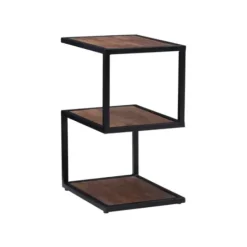 Accent & End Tables-Kirkland's Home Dark Wood Shelves S-Frame Accent Table Brown