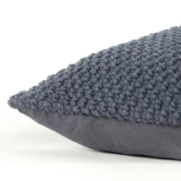Pillows-Kirkland's Home Dark Woven Nubby Pillow Gray