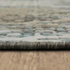Outdoor Rugs-Kirkland's Home Davon Blue Geometric Striped Outdoor Rug, 5X8 Blue/Gray