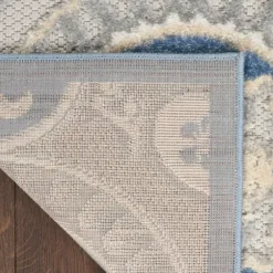 Outdoor Rugs-Kirkland's Home Davon Gray Geometric Striped Outdoor Rug, 5X8 Gray/White