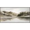 Canvas Art-Kirkland's Home Day At The Lake Framed Canvas Art Print Green/Gray