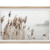 Framed Art-Kirkland's Home Deckled Lakeside Grass Framed Art Print White/Gray/Tan