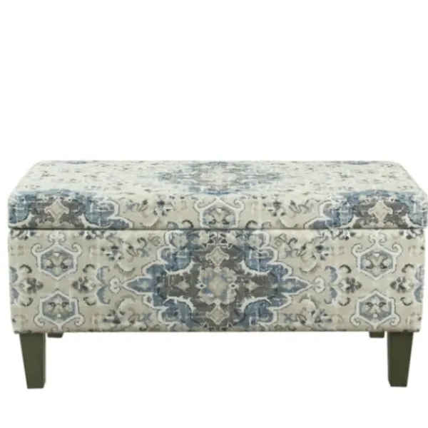 Benches & Ottomans-Kirkland's Home Decorative Antique Storage Bench Blue
