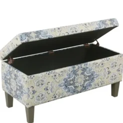 Benches & Ottomans-Kirkland's Home Decorative Antique Storage Bench Blue