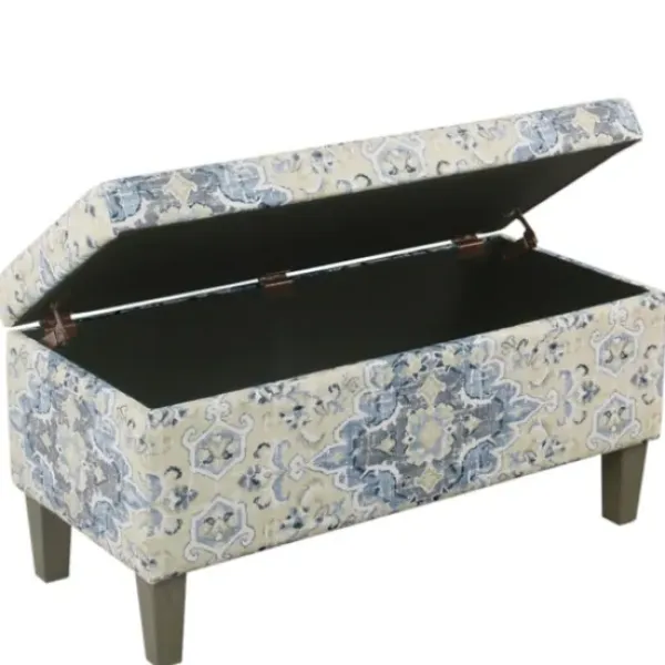 Benches & Ottomans-Kirkland's Home Decorative Antique Storage Bench Blue