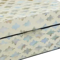 Baskets & Boxes-Kirkland's Home Decorative Mussel Shell Wood Boxes, Set Of 2 Ivory/Gray