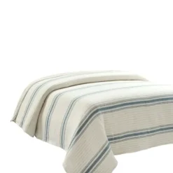Quilts-Kirkland's Home Deep Blue Pick Stitch Stripe King Quilt Blue/White