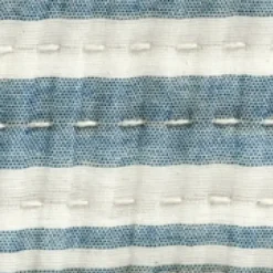 Blankets & Throws-Kirkland's Home Deep Blue Pick Stitch Stripe Decorative Throw Blue/White