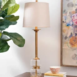 Buffet Lamps-Kirkland's Home Deep Gold Glass Orb Buffet Lamp Tan